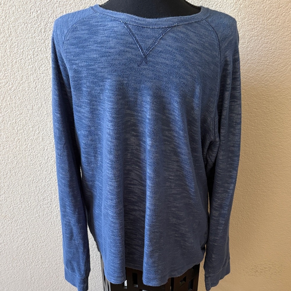 Abercrombie & Fitch Blue Slub Long Sleeve Crewneck Tee Men’s Large